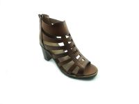 Fermuarlı Gladyatör Bayan Sandalet - Taba - 266 - 1