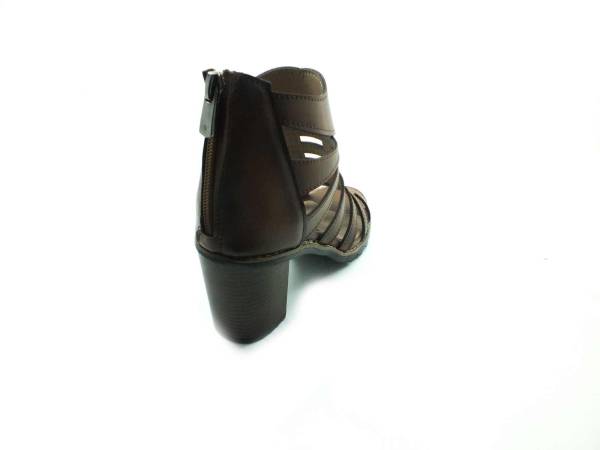 Fermuarlı Gladyatör Bayan Sandalet - Taba - 266 - 2