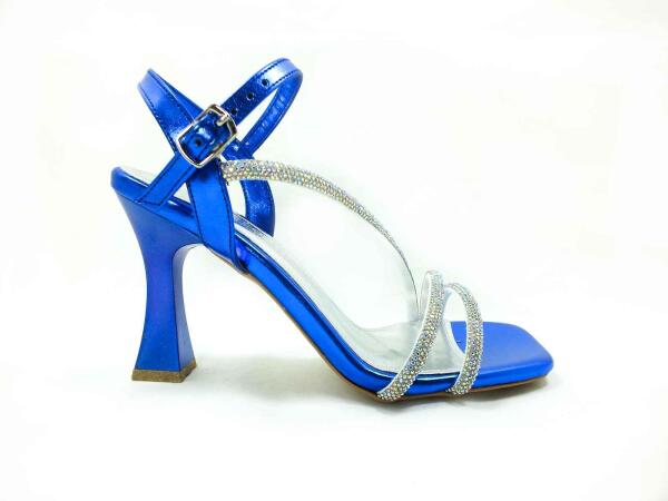 Çarıkçım 8 cm Topuklu Ayakkabı Saks 13 Y-082 - 1