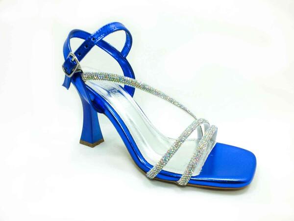 Çarıkçım 8 cm Topuklu Ayakkabı Saks 13 Y-082 - 2