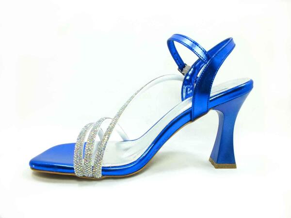 Çarıkçım 8 cm Topuklu Ayakkabı Saks 13 Y-082 - 3