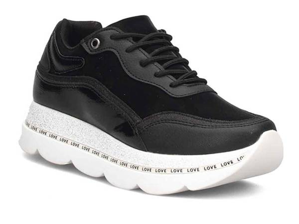Çarıkçım Kadın Sneaker Ayakkabı Siyah-Beyaz - 2