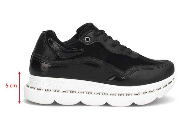 Çarıkçım Kadın Sneaker Ayakkabı Siyah-Beyaz - 5