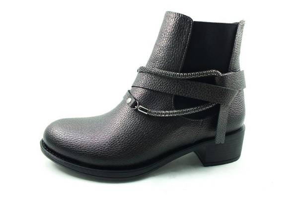 Fermuarlı Bayan Bot - Platin - 2861 - 1