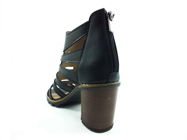 Fermuarlı Gladyatör Bayan Sandalet - Siyah - 266 - 3