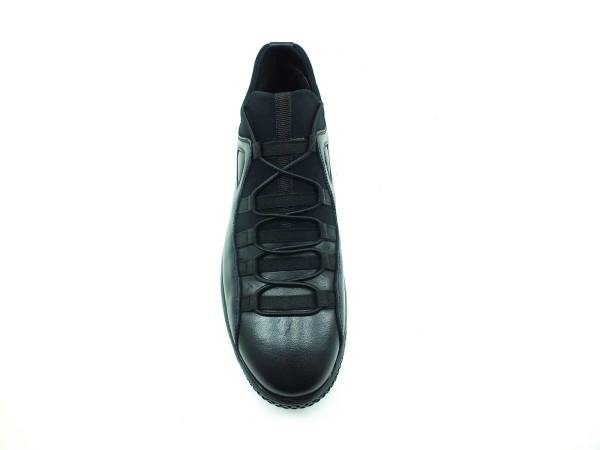Hakiki Deri  Streç Erkek Sneaker Ayakkabı - Siyah - 4459 - 3