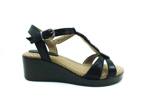 Hakiki Deri Tokalı Kadın Sandalet - Siyah - 561 - 4