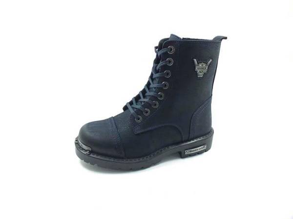 Hammer Jack Bağcıklı-Fermuarlı Erkek Deri Bot Lacivert-Nubuk 07 17600-M - 1