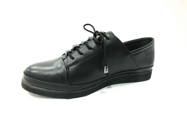 Marine Shoes Hakiki Deri Günlük Kadın Ayakkabı Siyah-Siyah 86 K196 - 2