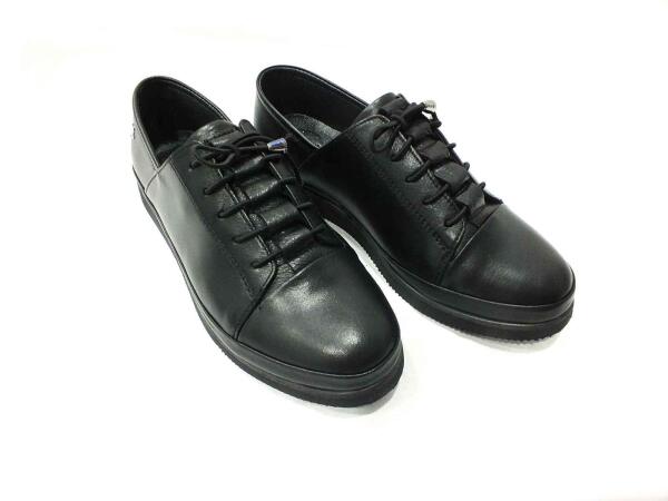 Marine Shoes Hakiki Deri Günlük Kadın Ayakkabı Siyah-Siyah 86 K196 - 4