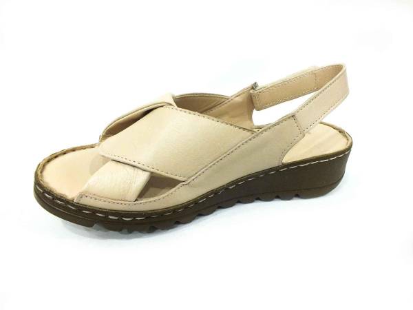 Marine Shoes Hakiki Deri Kadın Sandalet Bej 86 018 - 3