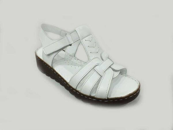 Marine Shoes Hakiki Deri Kadın Sandalet Beyaz 86 017 - 2