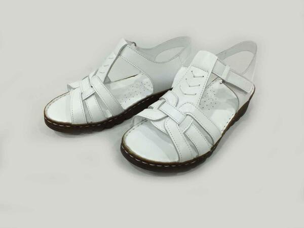 Marine Shoes Hakiki Deri Kadın Sandalet Beyaz 86 017 - 4