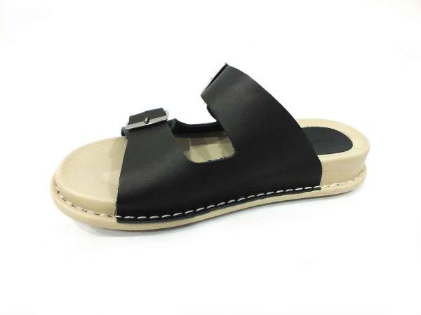 Marine Shoes Hakiki Deri Kadın Terlik Siyah 86 P32 - 3