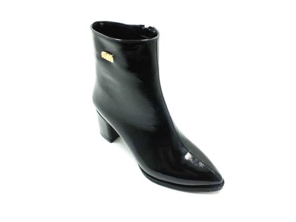 Marine Shoes Topuklu Klasik Rugan Bot Siyah 86 21K-05 - 2