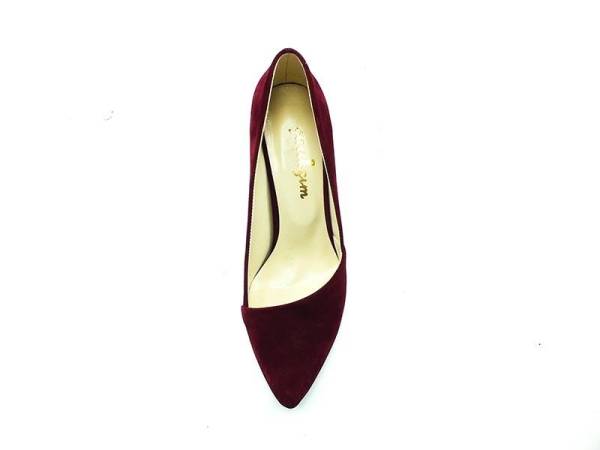 Çarıkçım Topuklu Bayan Ayakkabı - Bordo-Süet - 701 - 3