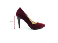 Çarıkçım Topuklu Bayan Ayakkabı - Bordo-Süet - 701 - 6