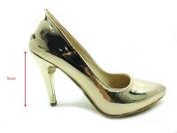 Çarıkçım Stiletto Ayakkabı - Altın-Ayna - 700 - 5