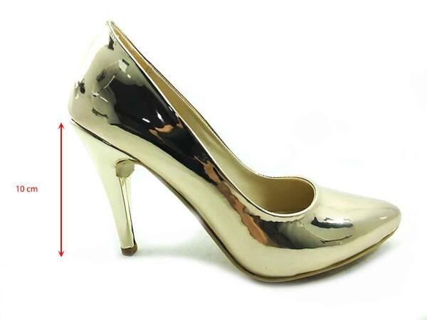Çarıkçım Stiletto Ayakkabı - Altın-Ayna - 700 - 5