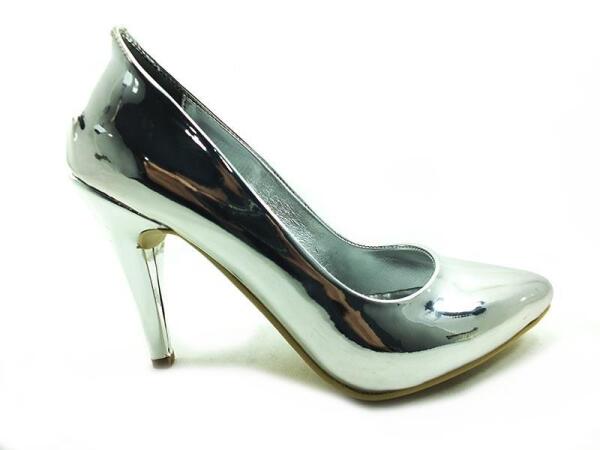 Çarıkçım Stiletto Ayakkabı - Gümüş-Ayna - 700 - 1