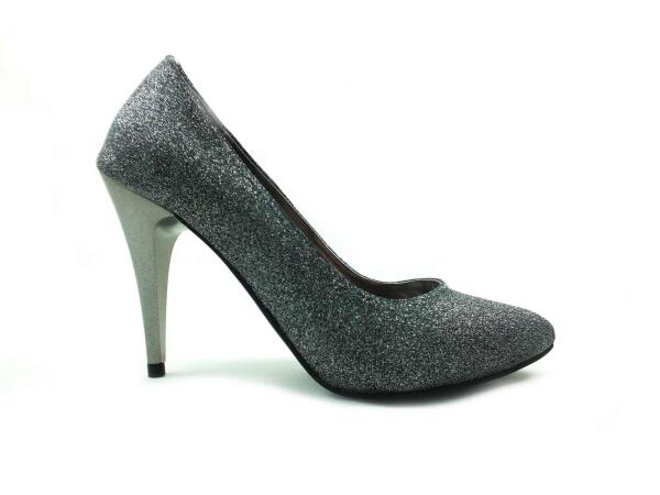 Çarıkçım Stiletto Ayakkabı - Platin-Simli - 700 - 1