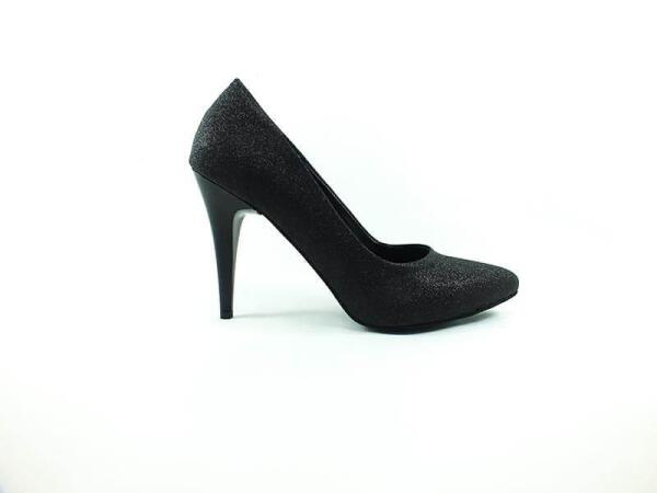 Çarıkçım Stiletto Ayakkabı - Siyah-Simli - 700 - 1