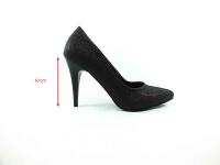 Çarıkçım Stiletto Ayakkabı - Siyah-Simli - 700 - 5