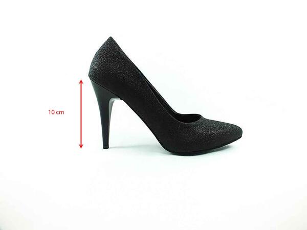 Çarıkçım Stiletto Ayakkabı - Siyah-Simli - 700 - 5